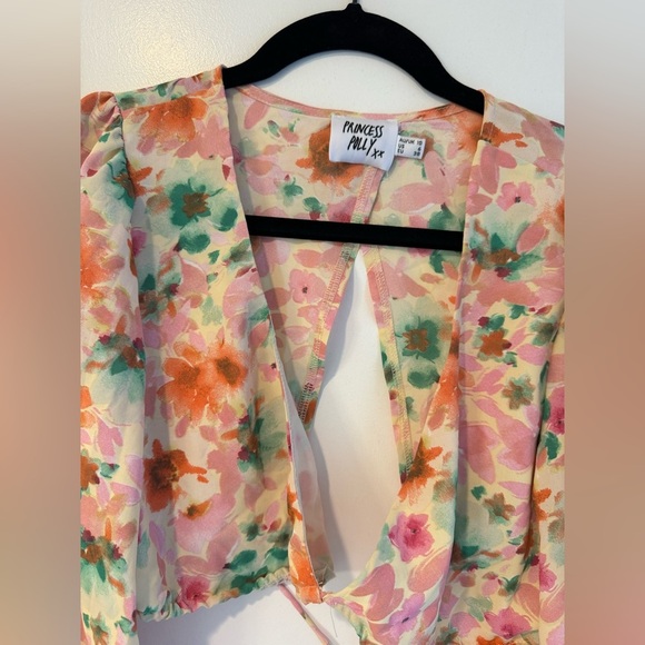 Princess Polly Floral Long Sleeve Cropped Top - Picture 3 of 4